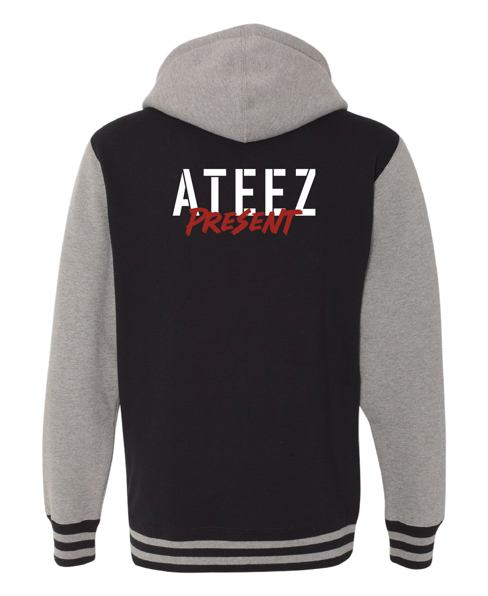 Hoodie - Ateez Black and Grey Zipper Jacket Hoodie – Simple