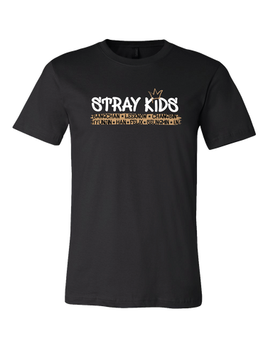 Stray Kids Names SKZ Black Tshirt